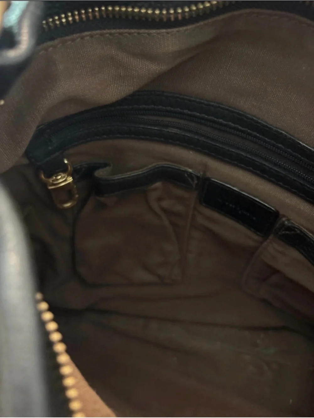Cole Haan Black Leather Hobo with Gold Accents